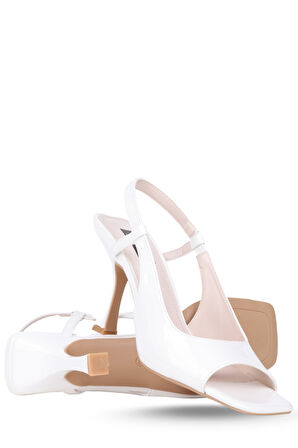 Stato Kadın Rugan Topuklu Ayakkabı Beyaz