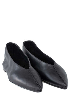 Stato Kadın Deri Siyah Babet Ayakkabı