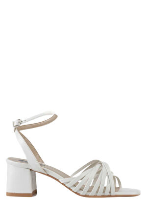 Stato Kadın Topuklu Sandalet Kırık Beyaz