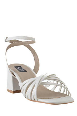 Stato Kadın Topuklu Sandalet Kırık Beyaz
