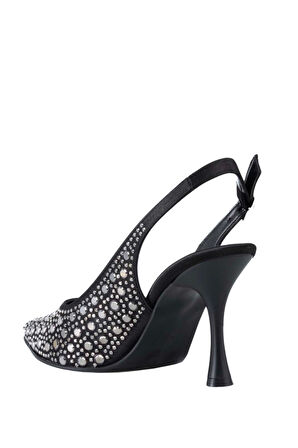 Stato Kadın Siyah İşlemeli Topuklu Ayakkabı