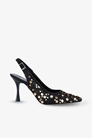 Stato Kadın Parılıtı Topuklu Ayakkabı Siyah