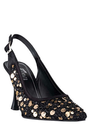 Stato Kadın Parılıtı Topuklu Ayakkabı Siyah