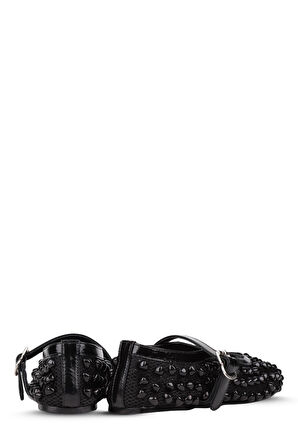 Stato Taş Detaylı Kadın Babet Siyah