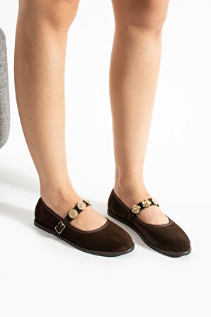 Stato Kemer Detaylı Kadın Babet Kahve