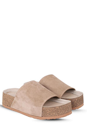 Stato Kalın Taban Kadın Terlik Vizon