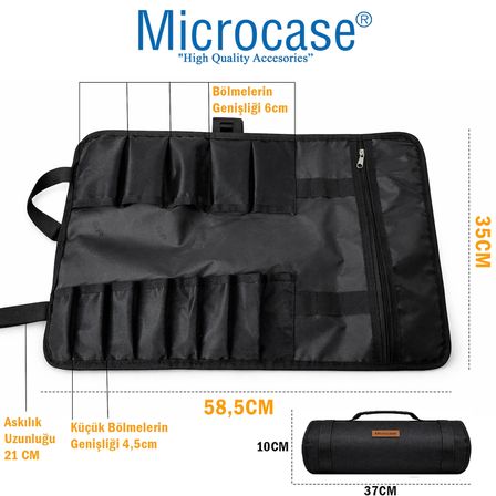 Microcase Motosiklet Bisiklet Elektrikli Araçlar ve Genel Kullanım için Katlanabilir Portatif Alet Çantası AL5514