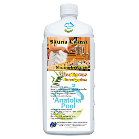 Anatolia Pool Sauna Buhar Esansı Okaliptus 1 Lt (Sauna Essence Eucalyptus)