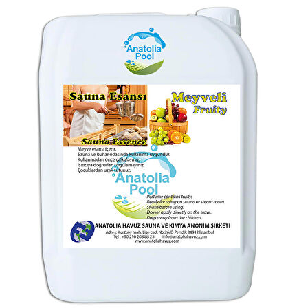 Anatolia Pool Sauna Buhar Esansı Meyveli 5 Lt (Sauna Essence Fruity)