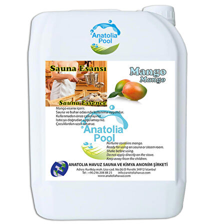 Anatolia Pool Sauna Buhar Esansı Mango 5 Lt (Sauna Essence Mango)