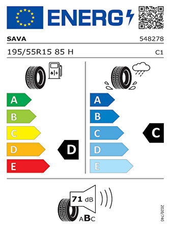 Sava 195/55R15 85H Intensa HP Oto Yaz Lastiği(Üretim Tarihi: 2024)