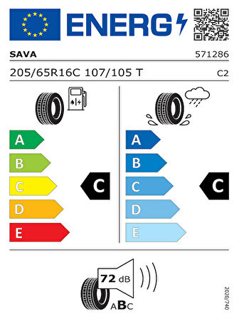 Sava 205/65R16C 107/105T TRENTA 2 Oto Yaz Lastiği(Üretim Tarihi: 2025)