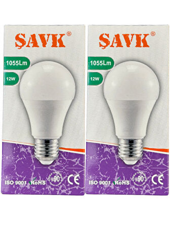 Şavk 12W 4000K (Günışığı) E27 Duylu Led Ampul (2 Adet)