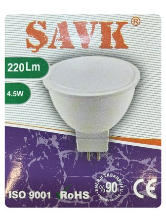 (3 Adet) Şavk 12Volt AC/DC 4,5W (22W) Beyaz Işık (6500K) GU5.3 Duylu (İğne Bacak) Led Çanak Ampul