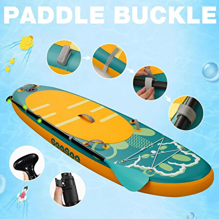 SUP Paddleboard 240 x 76 x 15 cm Çocuk Sörf Tahtası SeaSee FULLSET/ YEŞİL