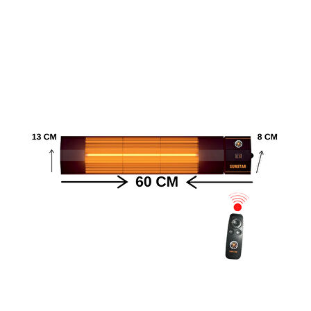 SUNSTAR İÇ MEKAN HALOJEN SOBA İNFRARED ISITICI KUMANDALI 1800W