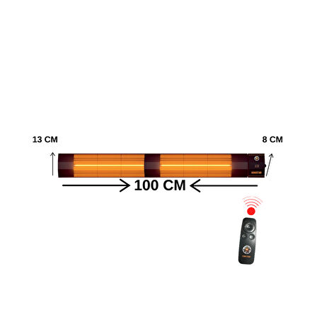 SUNSTAR İÇ MEKAN HALOJEN SOBA İNFRARED ISITICI KUMANDALI 3600W