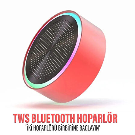 Mini Bluetooth Hoparlör Ses Bombası TWS Çift Hoparlör Bağlantısı