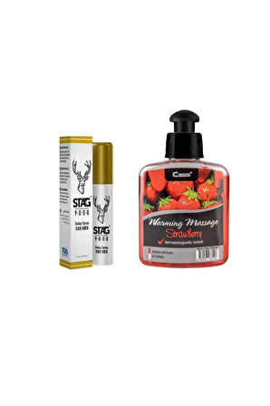 Erkeklere Özel Etkili Sprey + Çilek Aromalı Kayganlaştırıcı Masaj Yağı ve Yanında Sürpriz Hediyeli