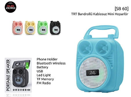 Subzero SB-60 Işıklı Radyolu Bluetooth Hoparlör