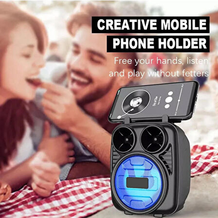  Kablosuz Bluetooth Hoparlör Speaker Telefon Tutucu Rgb Hoparlör Renkli Işıklı Ses Bombası 5W