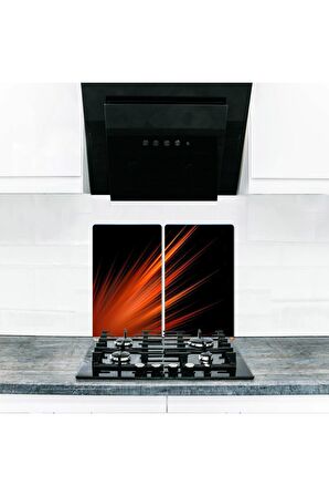  Cam Ocak Koruyucu ve Kesim Tablası Tobago  (60cm x 52cm) 2 Parça, 4'lü Ocaklar