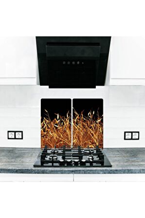 Cam Ocak Koruyucu ve Kesme Tablası Taneler | 60 cm x 52 4'lü Ocaklar