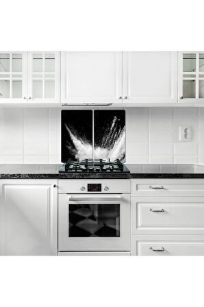 2' li 40x52 cm Black Desenli Cam Kesim Tablası ve Ocak Koruma
