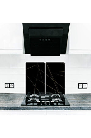 2' li 40x52 cm Cam Ocak Koruyucu  Led Desenli