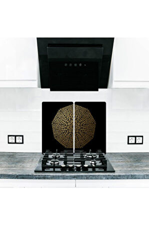 2' li 40x52 cm Cam Ocak Koruyucu  Buta Desenli