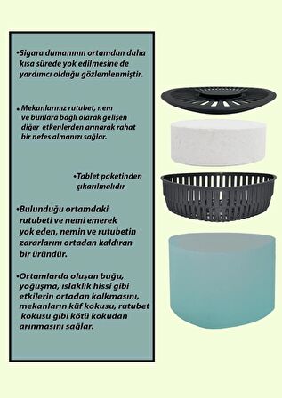 Nem Alıcılı Ve Rutubet Giderici  Aparat - 500 Gr -Üçgen Yeşil Elma 2'Li (Tablet Dahil)