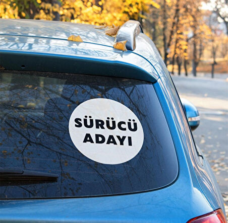 Sürücü Adayı Sticker Etiket - 15cm - Beyaz Renk - (Araç Camı İçerisinden Yapıştırılır)