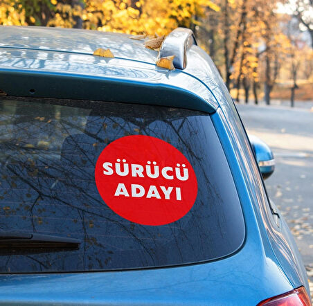 Sürücü Adayı Sticker Etiket - 15cm - Kırmızı Renk - (Araç Camı İçerisinden Yapıştırılır)