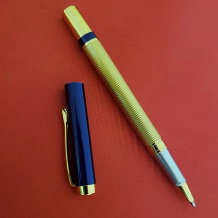 Kutulu Lacivert Gold Tasarım Roller Kalem