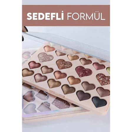 28'li Sedefli Shine Kalp Far Paleti - 2'li Set