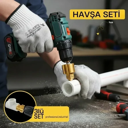 Plastik Boru Kalemtraş Kademeli Boru Açma Pvc Pprc Boru Tamir Delme Genişletme Onarımı İçin 3lü Havş