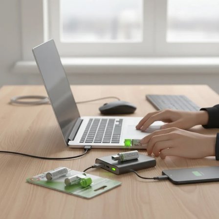 Usb ile Şarj Olabilen 2 li 1450 mah Lityum Kalın Şarjlı Kalem Pil