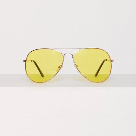 Unisex Gold Metal Çerçeveli Damla Gözlük (kutulu)