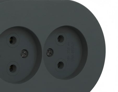 Antrasit Renkli Sıva Üstü İkili Topraklı Elektrik Prizi