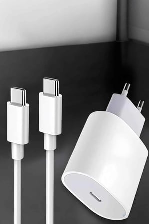 Şarj Aleti İOS 15/15 Pro Max Uyumlu Şarj Adaptörü ve Kablosu