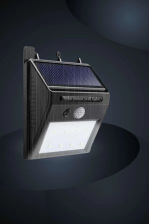 Bahçe Aydınlatma Sensörlü Güneş Enerjili Duvar Lambası 40 Led Işık
