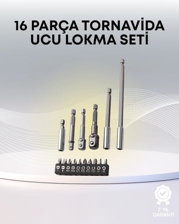 Metal Gövdeli 16lı Bits Seti Çok Fonksiyonlu Tamir Aleti