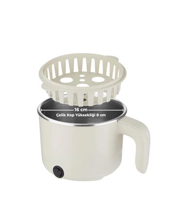 Elektrikli Mini Tencere 1 Litre Çorba Pilav Makarna Pişirici Çok Fonksiyonlu