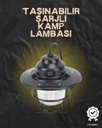Kamp ve Bahçe İçin Retro LED Fener – Sıcak Işık, Uzun Ömürlü Batarya
