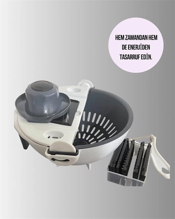 Süzgeçli Çok Fonksiyonlu Döner Rende ve Doğrayıcı