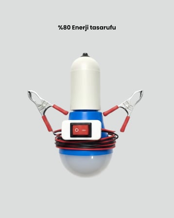 12V LED Ampul Timsah Kıskaçlı Taşınabilir Aydınlatma