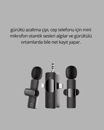 Kablosuz Mikrofon - Telefon ve Bilgisayar Uyumlu