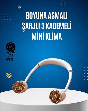 USB Şarjlı Boyun Fanı | Hafif, Katlanabilir, Taşınabilir, Düşük Gürültülü Fan