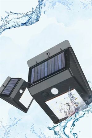 Güneş Enerjili Sensörlü Duvar Lambası Bahçe Lamba Suya Dayanıklı Bahçe Aydınlatma