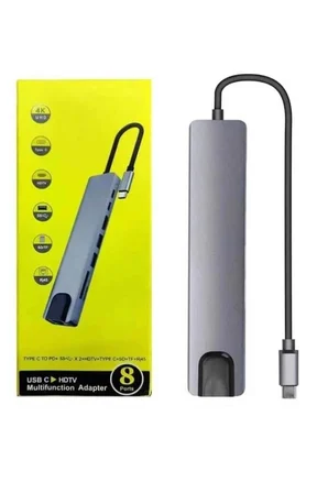 Macbook Pro/air Uyumlu USB Type-C 8 In 1 Hub Dönüştürücü Çevirici Çoklayıcı USB Hdmı Micro Sd 8 Giri